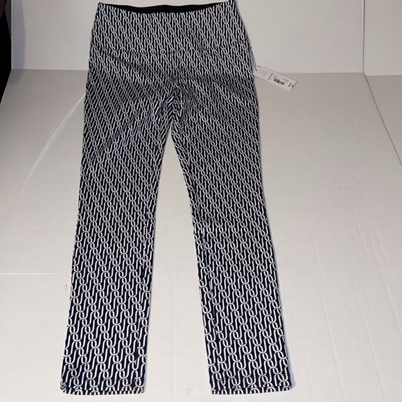 Liz Claiborne New Women’s Size Medium Navy Blue And White Leggings - Picture 2 of 9